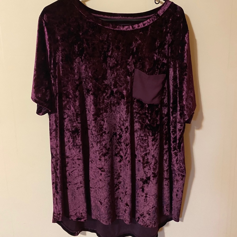 Maroon Velvet Pocket Tee